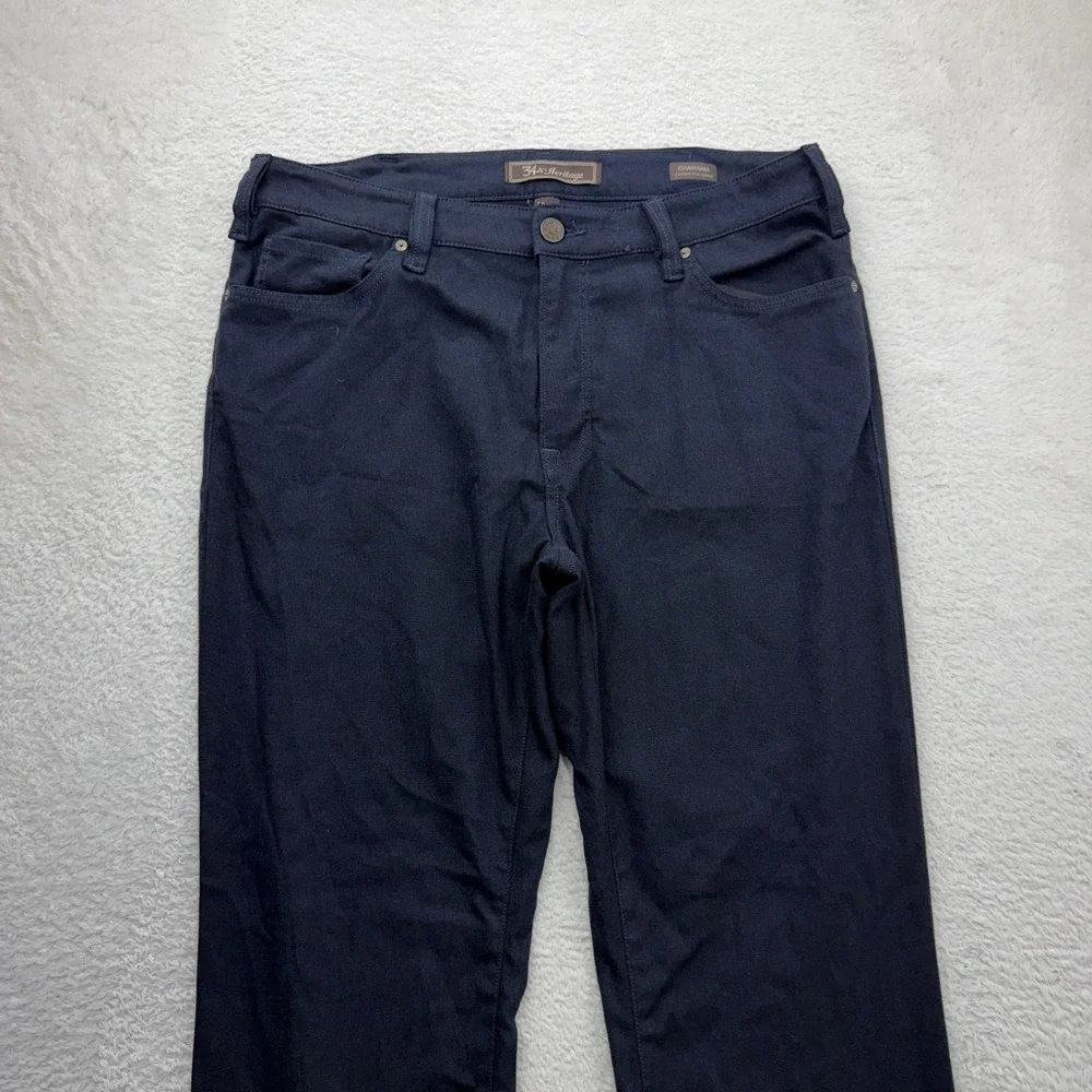 34 Heritage Charisma Comfort-Rise Classic Straight Leg Pants Navy Blue 38x32